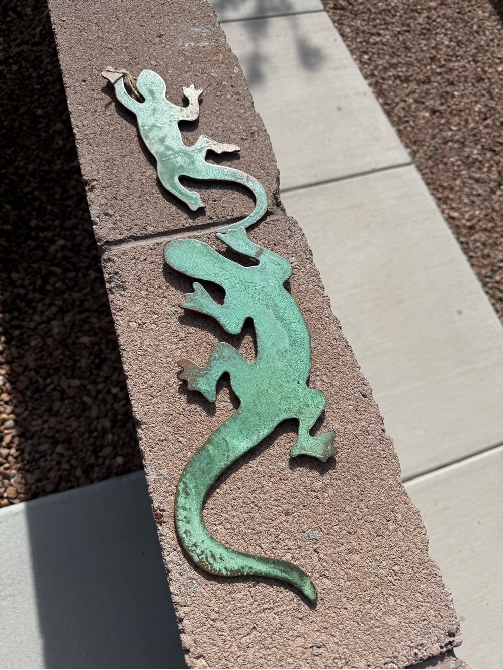 Handcrafted Patina Metal Lizard Wall Decor – Rustic Southwest Garden Art